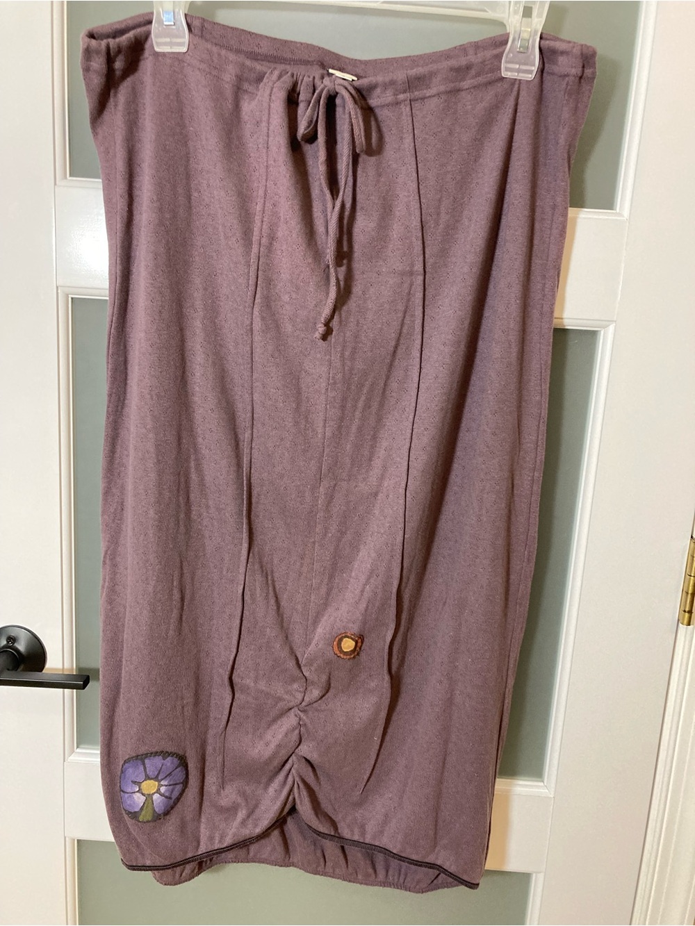 Vtg 1995 Blue Fish Purple Pointelle Skirt Ruched Patches G15 JOC Lagenlook - 2